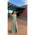 Vestido Longo Verde Menta Prada Acetinado Corset