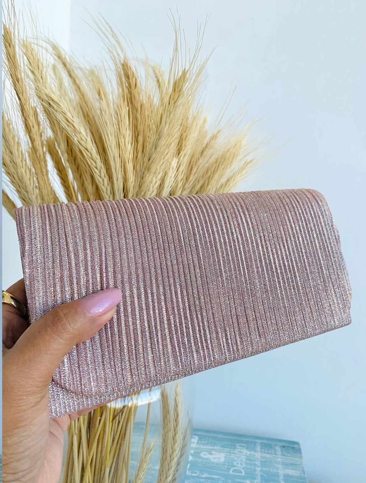 Bolsa Clouth Brilhante champagne