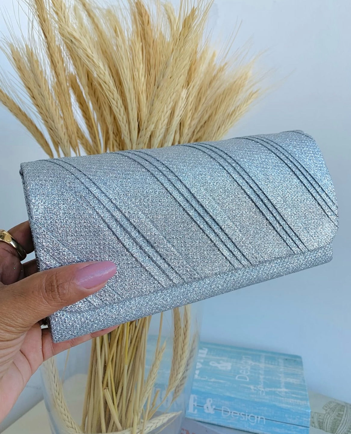 Bolsa Clouth Brilhante Prata