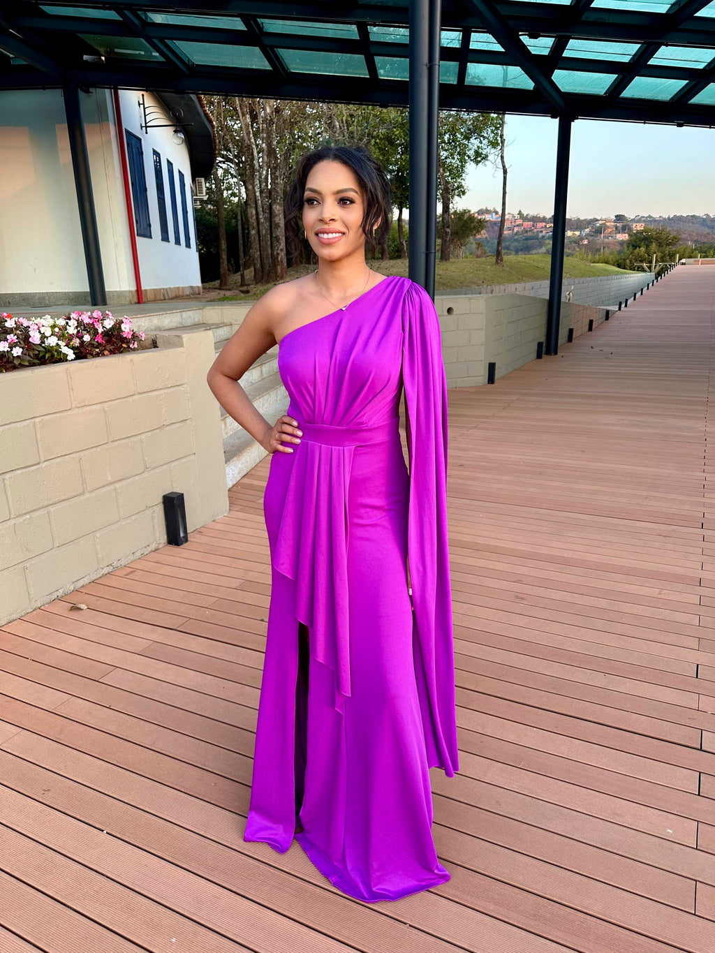 Vestido longo madrinha de casamento Antonella