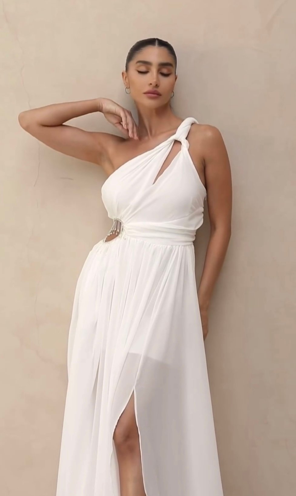 Vestido longo branco casamento civil noivado pré wedding Sara