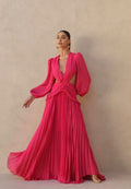 Vestido longo abertura lateral pink Laís