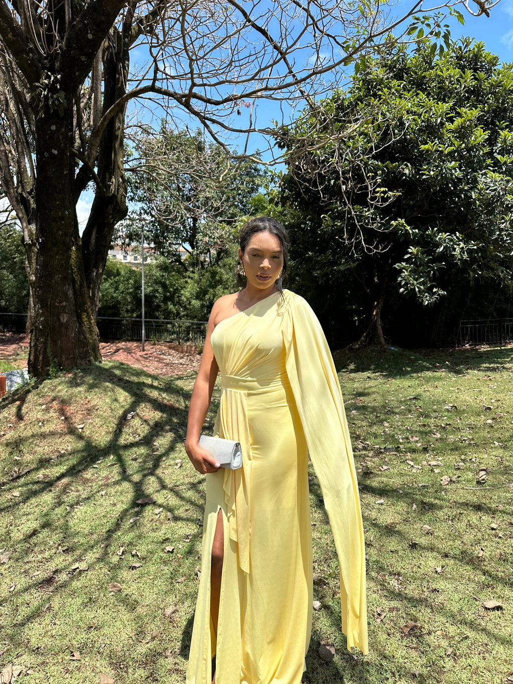 Vestido longo madrinha de casamento Amarelo Antonella