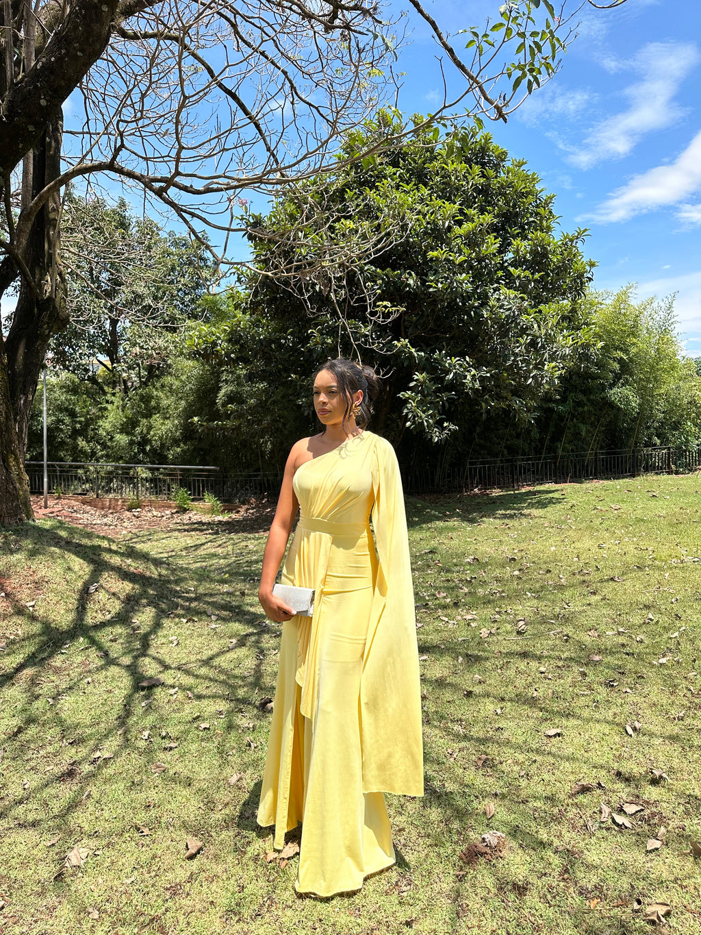 Vestido longo madrinha de casamento Amarelo Antonella