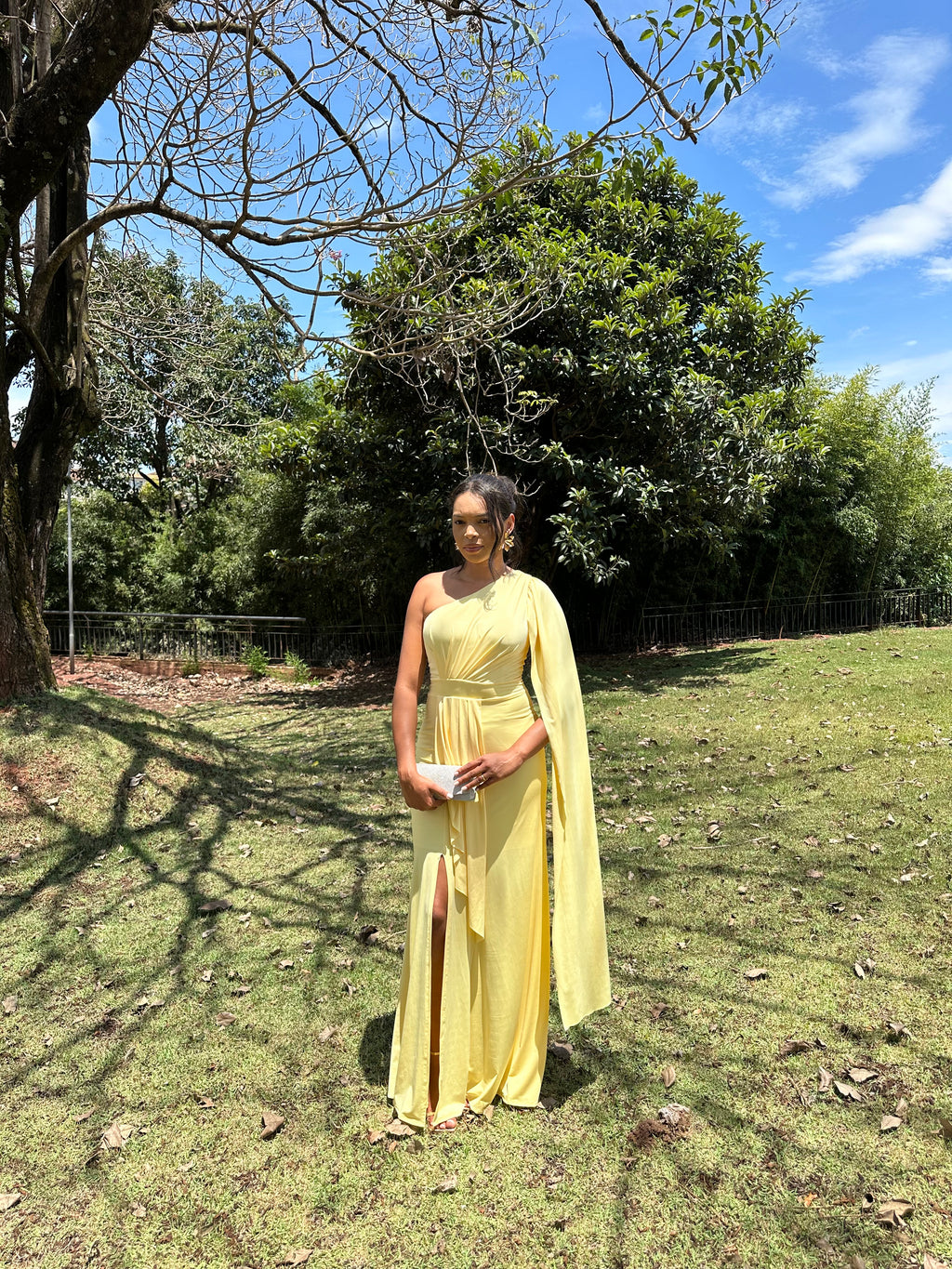 Vestido longo madrinha de casamento Amarelo Antonella