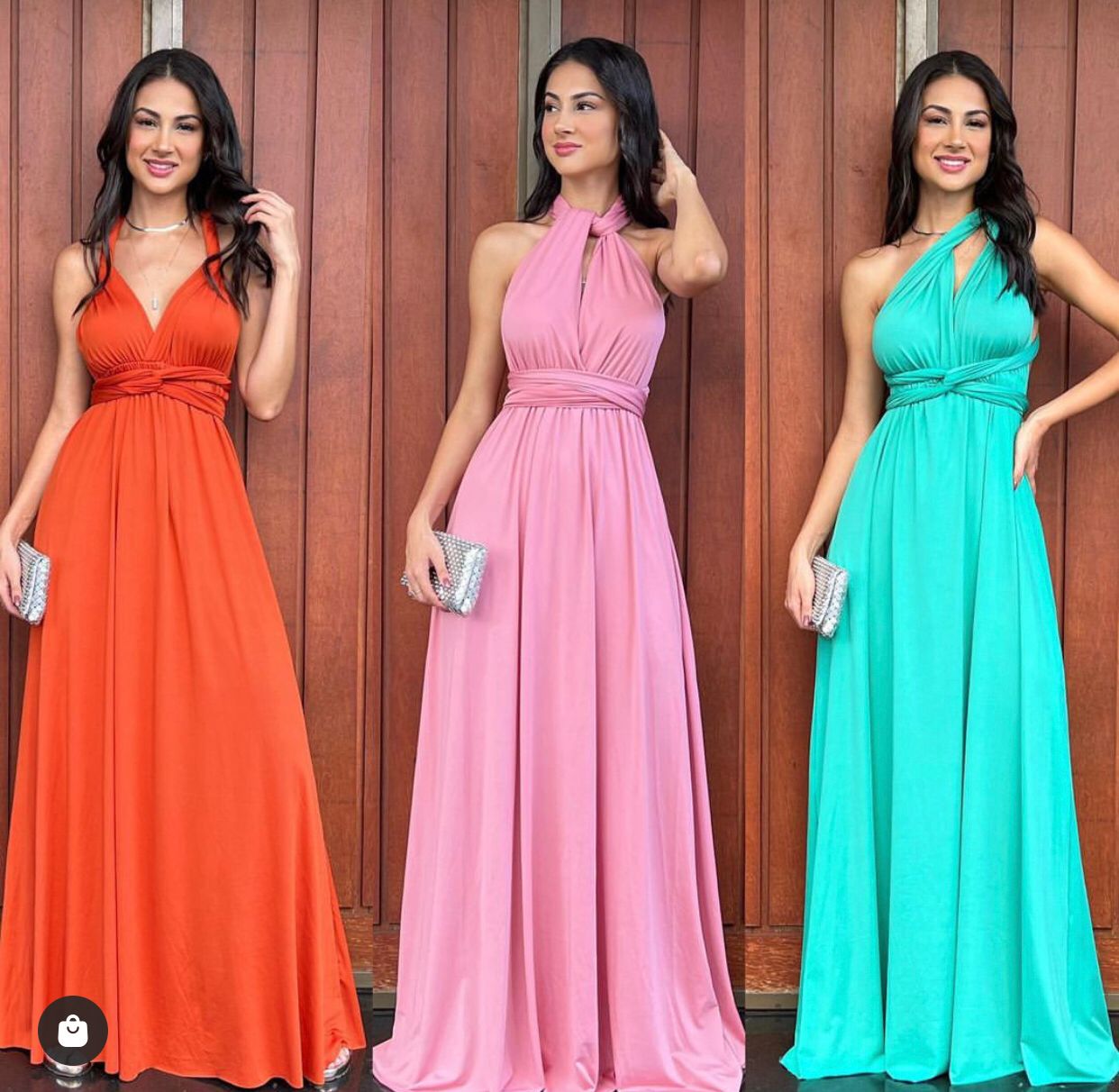 Vestido longo 15 em 1 Terracota