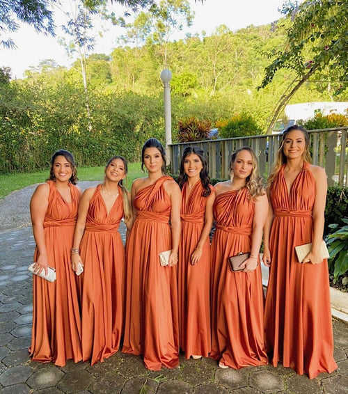 Vestido longo 15 em 1 Terracota