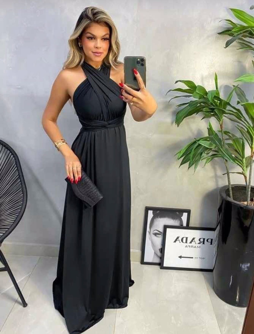 Vestido longo preto madrinha multiformas 15 em 1