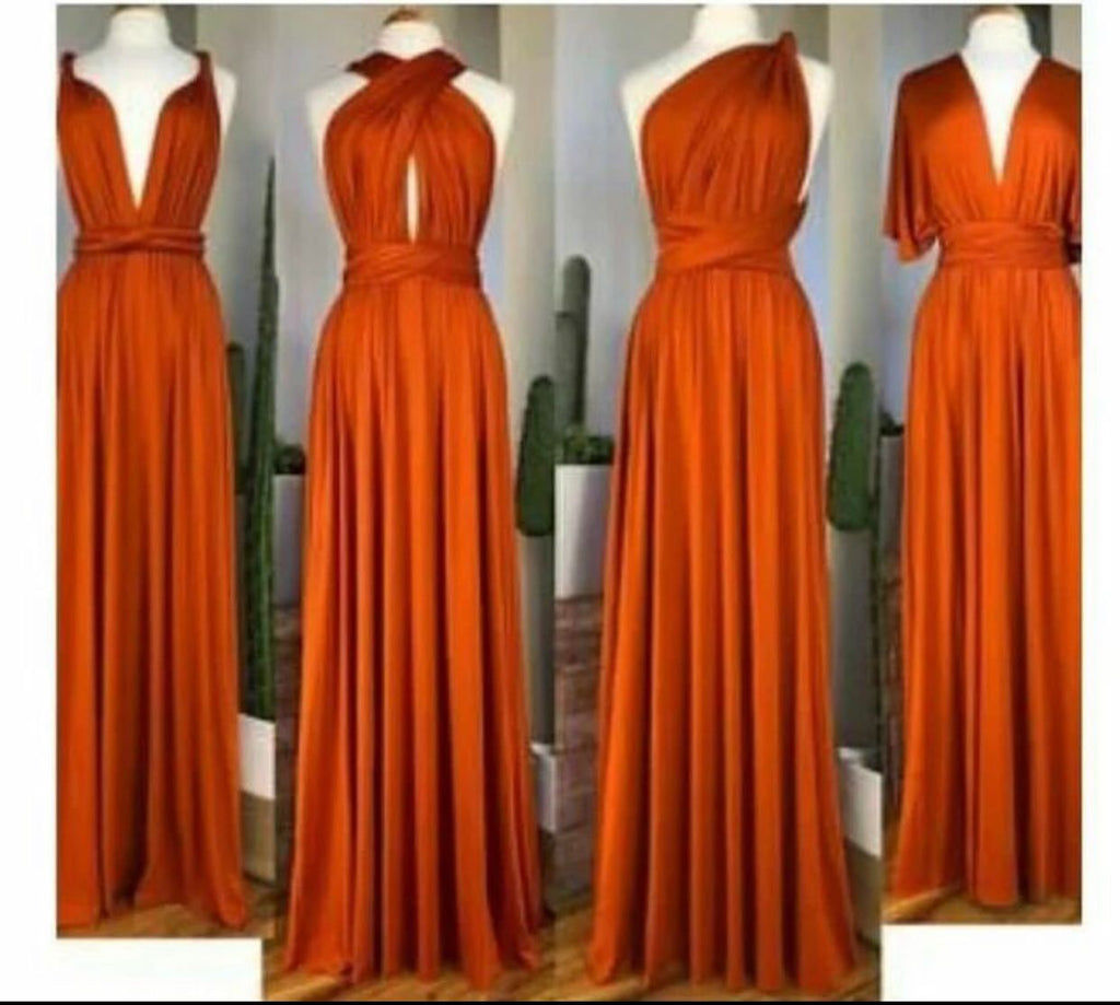 Vestido longo 15 em 1 Terracota