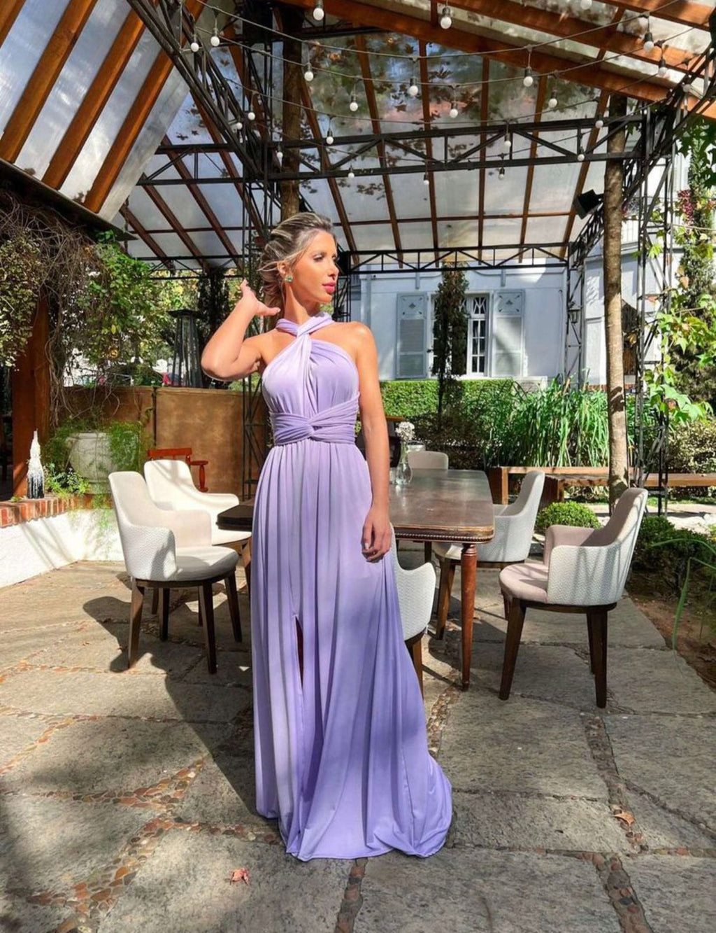 Vestido longo lavanda lilás madrinha multiformas 15 em 1