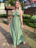 Vestido longo verde olivia madrinhs KAMYLLE