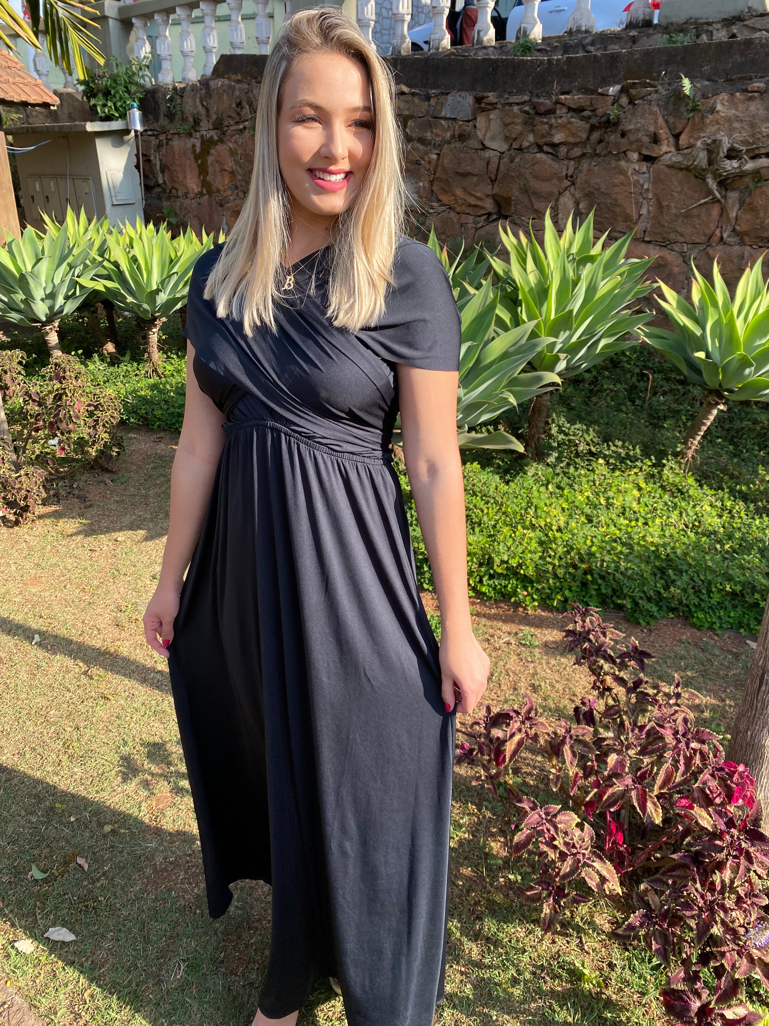 Vestido longo preto madrinha multiformas 15 em 1